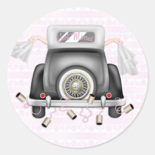 Twee bruidjes, lesbiennes huwelijk ronde sticker (Voorkant)