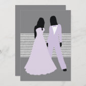 Twee bruidjes (Lila en grijs) Kaart (Voorkant / Achterkant)