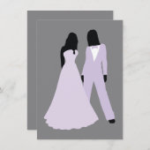 Twee bruidjes (Lila en grijs) Kaart (Voorkant / Achterkant)