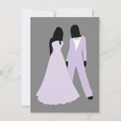 Twee bruidjes (Lila en grijs) Kaart (Voorkant)