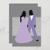 Twee bruidjes (Lila en grijs) Kaart (Voorkant / Achterkant)