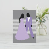 Twee bruidjes (Lila en grijs) Kaart (Staand voorkant)
