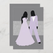 Twee bruidjes (Lila en grijs) Kaart (Voorkant / Achterkant)