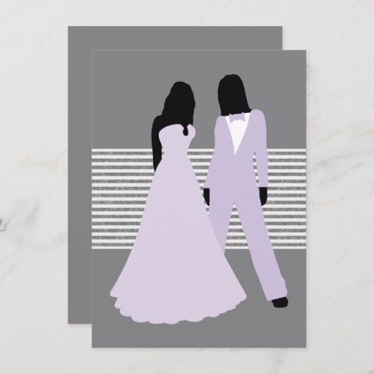 Twee bruidjes (Lila en grijs) Kaart (Voorkant / Achterkant)