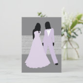 Twee bruidjes (Lila en grijs) Kaart (Staand voorkant)