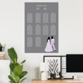 Twee bruidjes (Lila en grijs) zierplan Poster (Thuiskantoor)