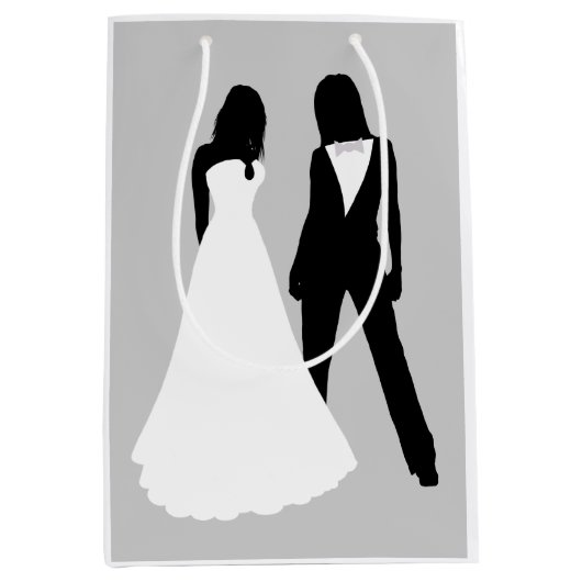 Twee bruidjes medium cadeauzakje (Voorkant)