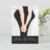 Twee bruidjes op het huwelijk met lesbiennes kaart (Staand voorkant)