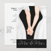 Twee bruidjes op het huwelijk met lesbiennes kaart (Voorkant / Achterkant)