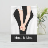 Twee bruidjes op het huwelijk met lesbiennes kaart (Staand voorkant)