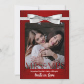 Twee bruidjes rood met witte garnalen bruiloft kaart (Voorkant)