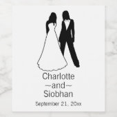 Twee bruidjes sparen de datumbruiloft wijn etiket (Enkel label)