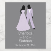 Twee bruidjes sparen de datumbruiloft wijn etiket (Enkel label)