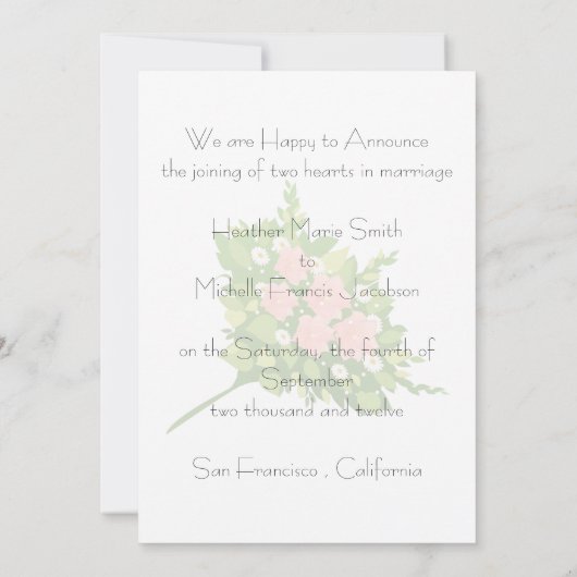 Twee bruidjes van het huwelijk kaart (Achterkant)