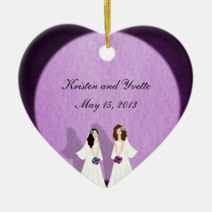 Twee bruidjes voor lesbiennes keramisch ornament