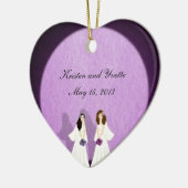 Twee bruidjes voor lesbiennes keramisch ornament (Links)