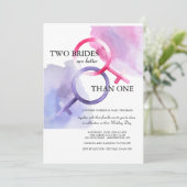 Twee bruidjes zijn beter dan één huwelijksuitnodig kaart (Staand voorkant)