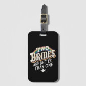 Twee bruidjes zijn beter dan één lesbische bruilof bagagelabel (Voorkant (verticaal))