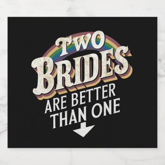 Twee bruidjes zijn beter dan één lesbische bruilof bier etiket (Enkel label)