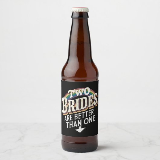 Twee bruidjes zijn beter dan één lesbische bruilof bier etiket (Voorkant)