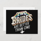 Twee bruidjes zijn beter dan één lesbische bruilof briefkaart (Voorkant / Achterkant)