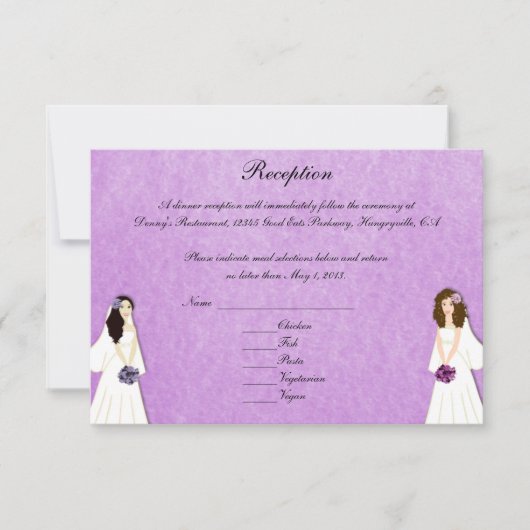 Twee bruidskaarten voor huurwoningen voor lesbienn kaart (Voorkant)