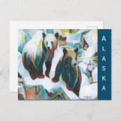 Twee bruine Beren in de Winternatuur Art Alaska Briefkaart (Voorkant / Achterkant)