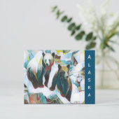 Twee bruine Beren in de Winternatuur Art Alaska Briefkaart (Staand voorkant)