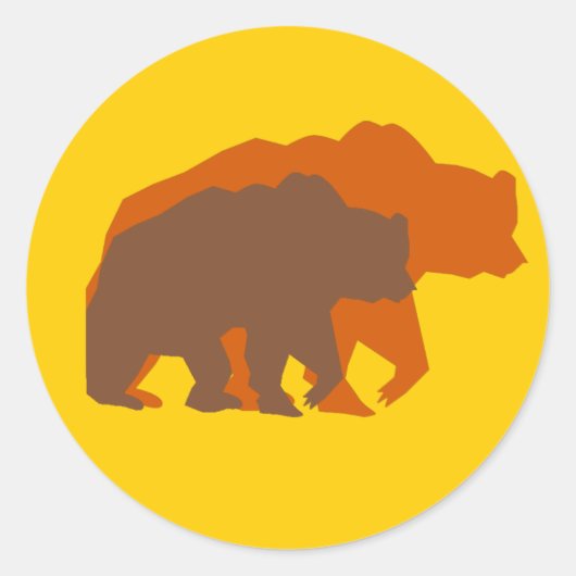 Twee bruine Beren Sticker (Voorkant)