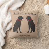 Twee bruine chocolade labradors gepersonaliseerde  kussen (Deken)