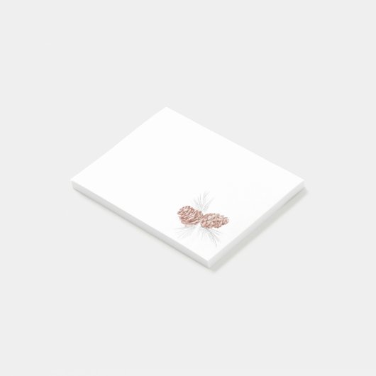Twee bruine dennen kegels tekenen kunst post het m post-it® notes (Schuin)
