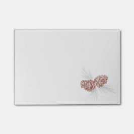 Twee bruine dennen kegels tekenen kunst post het m post-it® notes