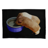 twee bruine en witte parelhoenders, kussensloop (Voorkant)