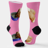 Twee bruine en witte parelvarkens Drink, Sokken (Gebogen)