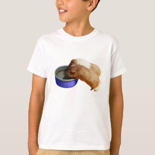 Twee bruine en witte zachte haarparelhoenders, t-shirt