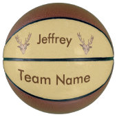 Twee bruine mannetjestrofee Deer Head-hoofden grot Basketbal (Voorkant)