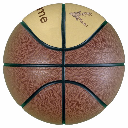 Twee bruine mannetjestrofee Deer Head-hoofden grot Basketbal (Rechts)