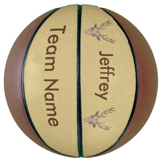 Twee bruine mannetjestrofee Deer Head-hoofden grot Basketbal (Verticaal)