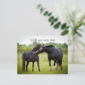Twee bruine paarden Briefkaart (Staand voorkant)