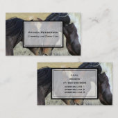 Twee Bruine Paarden Nuzzling met Gebogen Hals Visitekaartje (Voorkant / Achterkant)