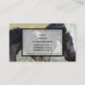 Twee Bruine Paarden Nuzzling met Gebogen Hals Visitekaartje (Achterkant)