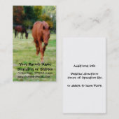 Twee bruine paarden op het gras visitekaartje (Voorkant / Achterkant)