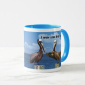 Twee bruine Pelicans houden van je Mok (Voorkant rechts)