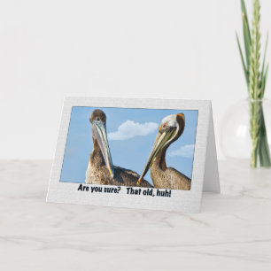 Twee bruine Pelicans Wenskaart Kaart