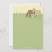 Twee bruine ponies geel Baby shower Kaart (Achterkant)