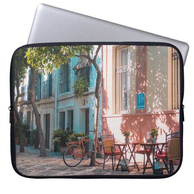 Twee bruine tafel buiten laptop sleeve (Voorkant)