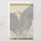 Twee bruine wilde paarden briefpapier (Voorkant / Achterkant)