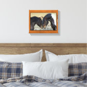 Twee bruine wilde paarden canvas afdruk (Insitu (Slaapkamer))