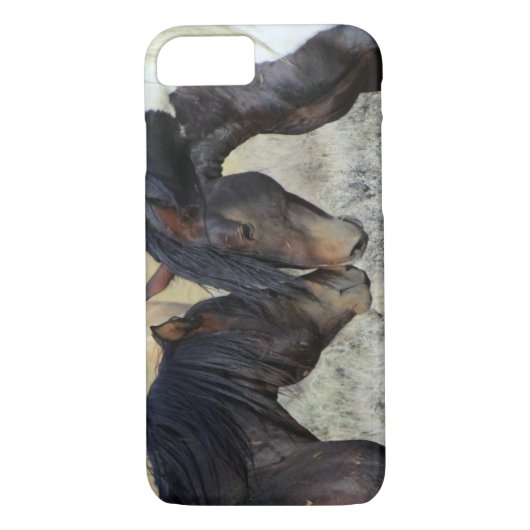 Twee bruine wilde paarden Case-Mate iPhone case (Achterkant)
