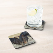 Twee bruine wilde paarden drankjes onderzetter (Rechterzijde)